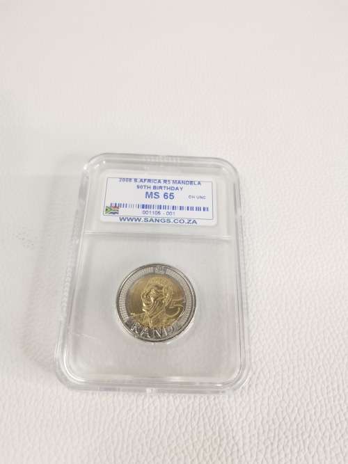 2008 Mandela R5 coin 90th BIRTHDAY graded!!!