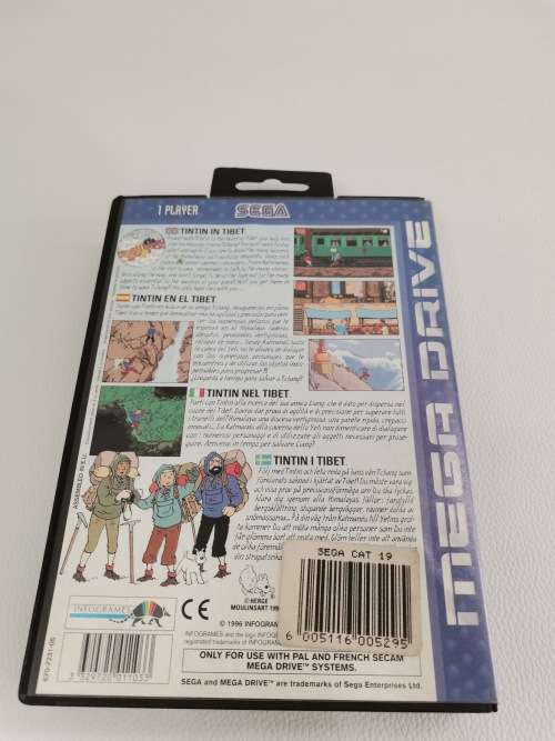 Super rare TIN TIN IN TIBET SEGA MEGA DRIVE GAME IN BOX!!!