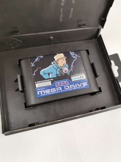Super rare TIN TIN IN TIBET SEGA MEGA DRIVE GAME IN BOX!!!