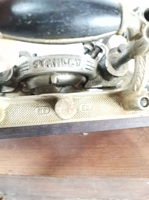 SUPER RARE ANTIQUE PLAINER STANLEY NO 55 IN CASE COMPLETE WITH CUTTING BLADES!!!!
