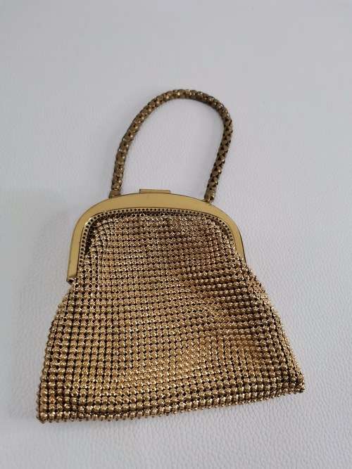 WHITING AND DAVIS GOLD MESH BAG MADE IN THE USA