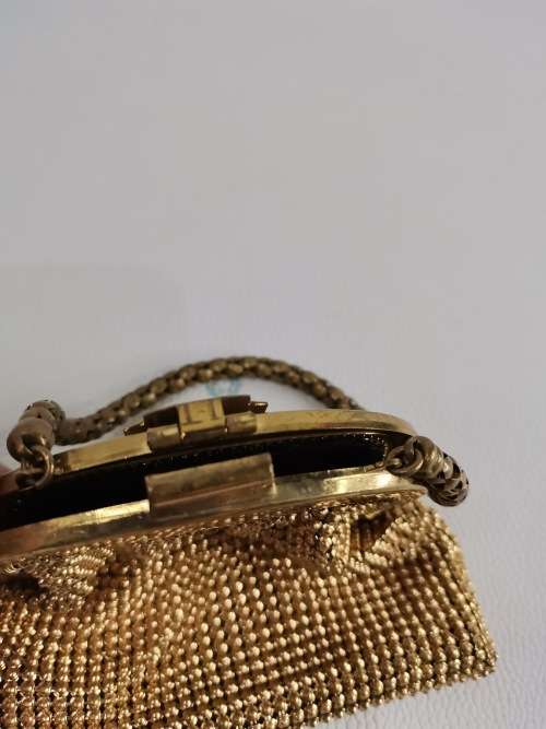 WHITING AND DAVIS GOLD MESH BAG MADE IN THE USA