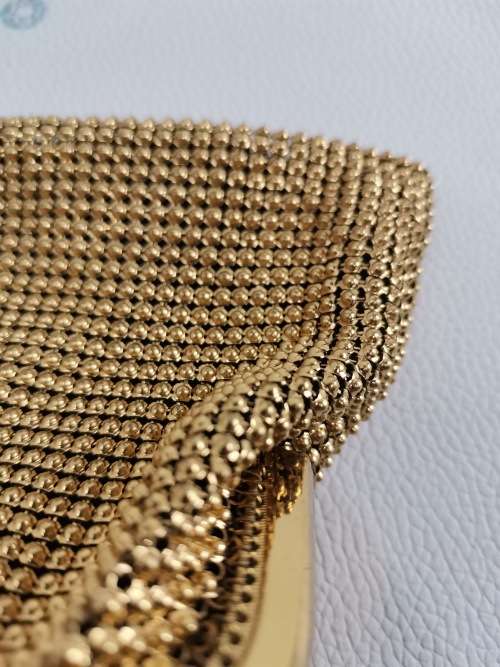 WHITING AND DAVIS GOLD MESH BAG MADE IN THE USA