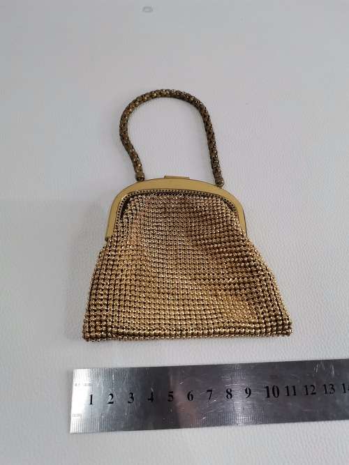 WHITING AND DAVIS GOLD MESH BAG MADE IN THE USA