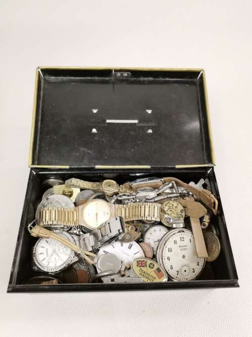 Collection of vintage coins and watches bid for all in box!!!!