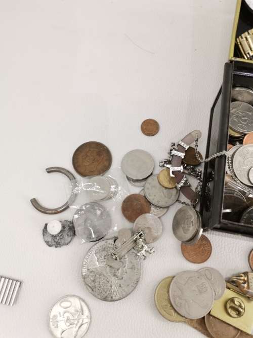Collection of vintage coins and watches bid for all in box!!!!