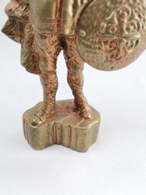 RARE LARGE SOLID BRASS VIKINGS SCULPTURE WEIGHT 4KG