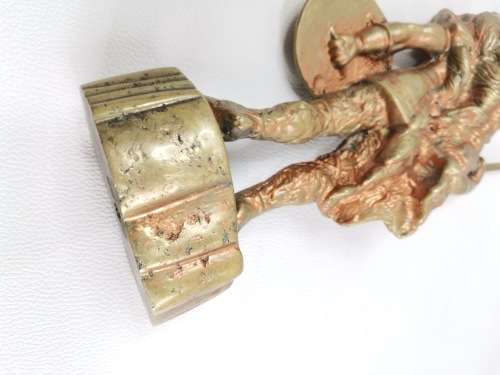 RARE LARGE SOLID BRASS VIKINGS SCULPTURE WEIGHT 4KG