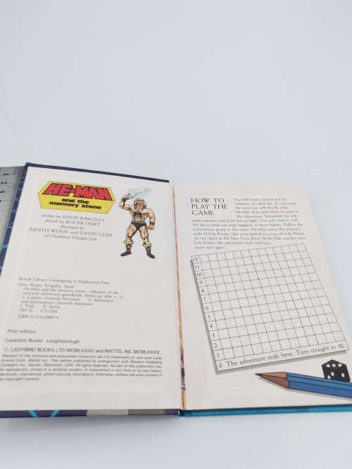 VINTAGE MASTERS OF THE UNIVERSE AND THE MEMORY STONE Adventure GAME BOOK!!!