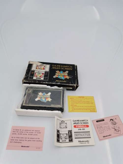 RARE NINTENDO GAME AND WATCH PINBALL IN BOX COMPLETE WORKING HANDHELD IN MINT CONDITION!!!