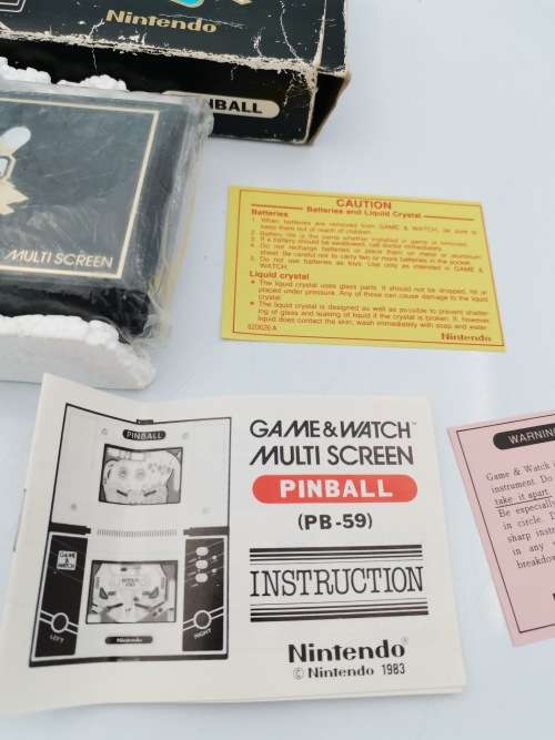 RARE NINTENDO GAME AND WATCH PINBALL IN BOX COMPLETE WORKING HANDHELD IN MINT CONDITION!!!