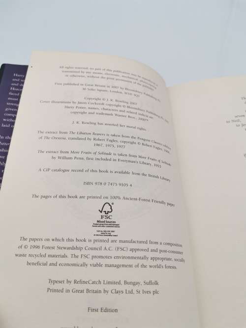 HARRY POTTER AND THE DEATHLY HALLOWS FIRST EDITION BOOK!!!
