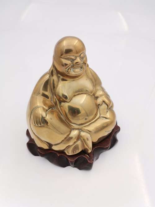 BEAUTIFUL BRASS AND WOODEN BUDA!!!