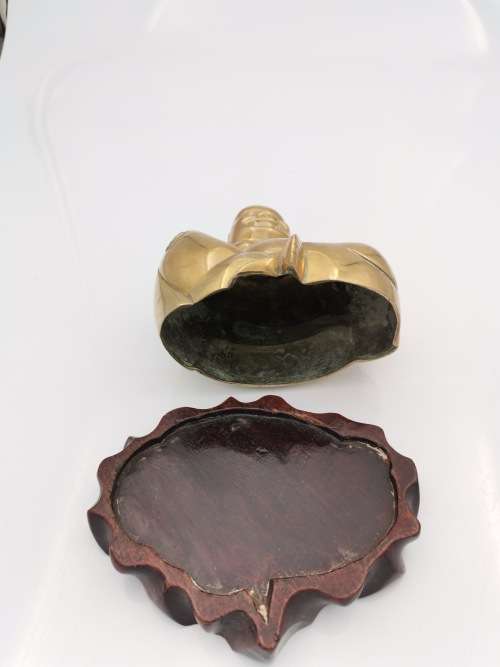 BEAUTIFUL BRASS AND WOODEN BUDA!!!