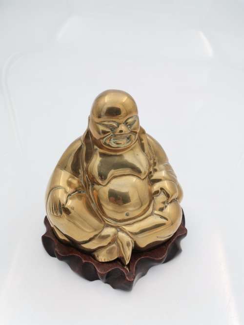 BEAUTIFUL BRASS AND WOODEN BUDA!!!