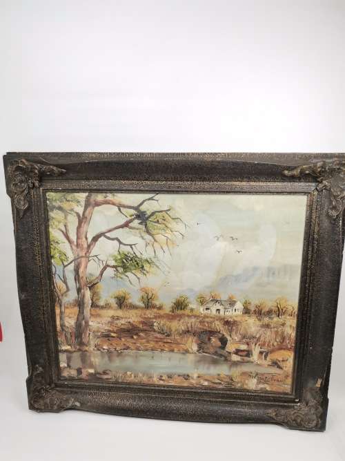 ORIGINAL LARGE MVEMVE JIYANE OIL ON CANVAS SIGNED OIL PAINTING WITH WOODEN FRAME SIZE 79CM X 69CM!!