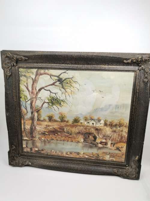 ORIGINAL LARGE MVEMVE JIYANE OIL ON CANVAS SIGNED OIL PAINTING WITH WOODEN FRAME SIZE 79CM X 69CM!!