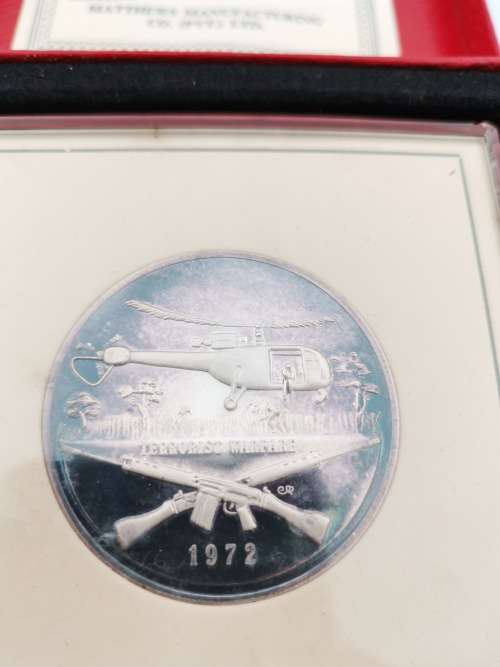 PURE SILVER RHODESIAN HISTORY MEDAL IN CASE!!!
