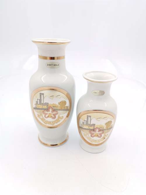 24k gold Chokin vases bid for both!!