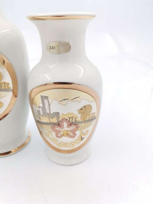 24k gold Chokin vases bid for both!!