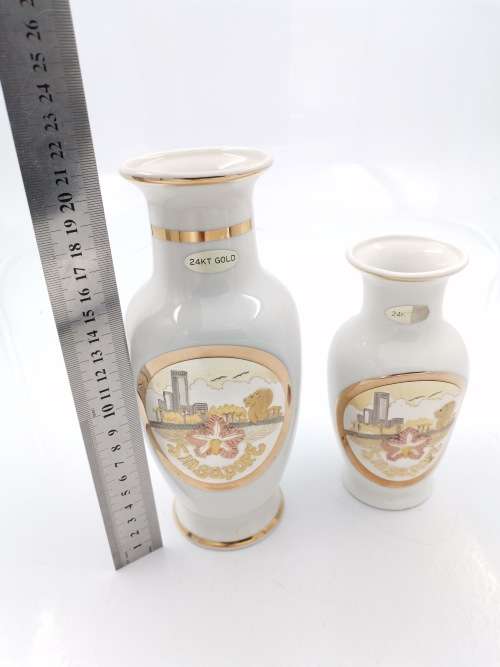 24k gold Chokin vases bid for both!!
