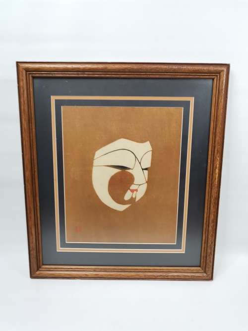 ORIGINAL STAMPED AND SIGNED JAPANESE ART PIECE SIZE 65CM X 49CM!!!