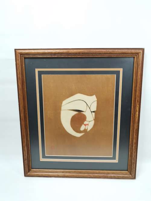 ORIGINAL STAMPED AND SIGNED JAPANESE ART PIECE SIZE 65CM X 49CM!!!