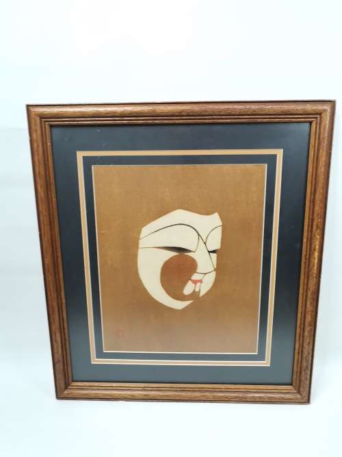 ORIGINAL STAMPED AND SIGNED JAPANESE ART PIECE SIZE 65CM X 49CM!!!