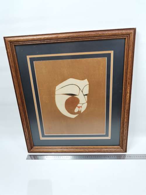 ORIGINAL STAMPED AND SIGNED JAPANESE ART PIECE SIZE 65CM X 49CM!!!