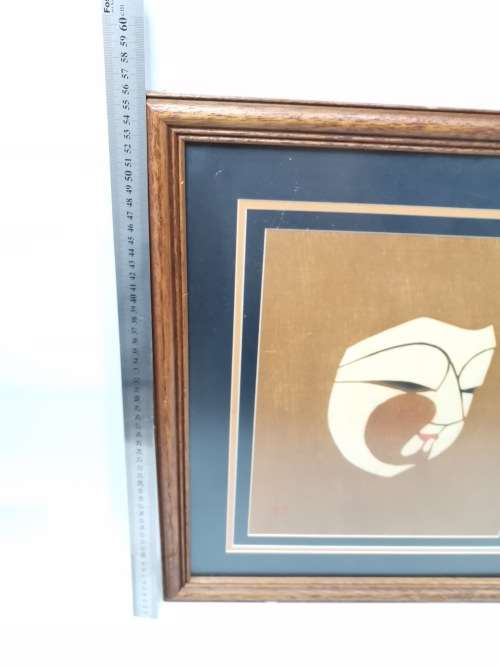 ORIGINAL STAMPED AND SIGNED JAPANESE ART PIECE SIZE 65CM X 49CM!!!