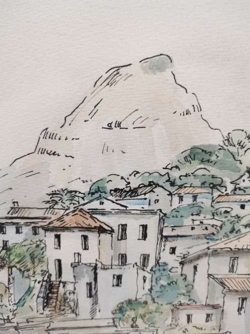 Francois Gerber ORIGINAL WATERCOLOR SIGNED SIZE 48CM X 38CM!!!