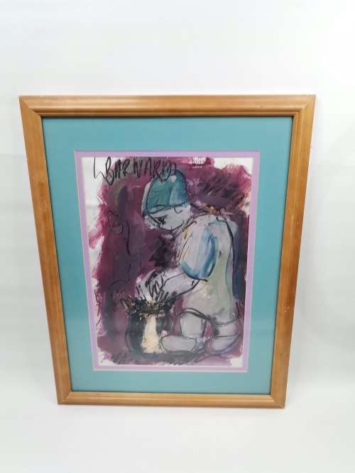 STUNNING ARCYLIC PAINTING SIGNED BERNARD SIZE 60CM X 47 CM!!!