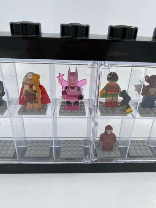 LARGE LEGO DISPLAY CASE WITH COLLECTION OF FIGURES BID FOR ALL !!!!