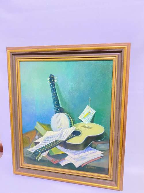STUNNING VINTAGE ORIGINAL OIL ON BOARD PAINTING SIGNED H ANTONE SIZE 76CM X 66CM LARGE !!!!