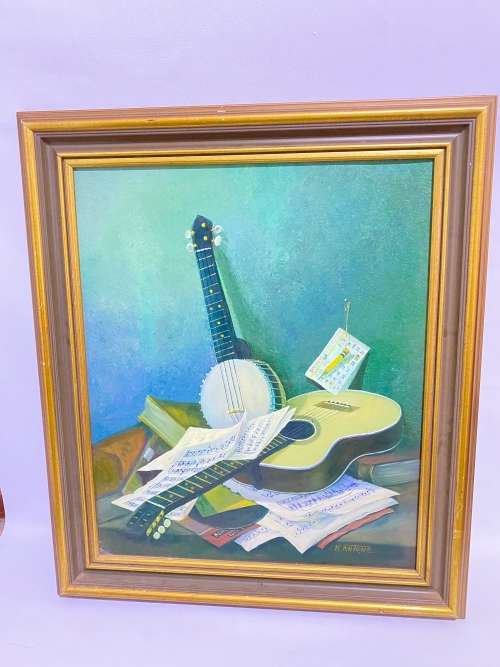 STUNNING VINTAGE ORIGINAL OIL ON BOARD PAINTING SIGNED H ANTONE SIZE 76CM X 66CM LARGE !!!!