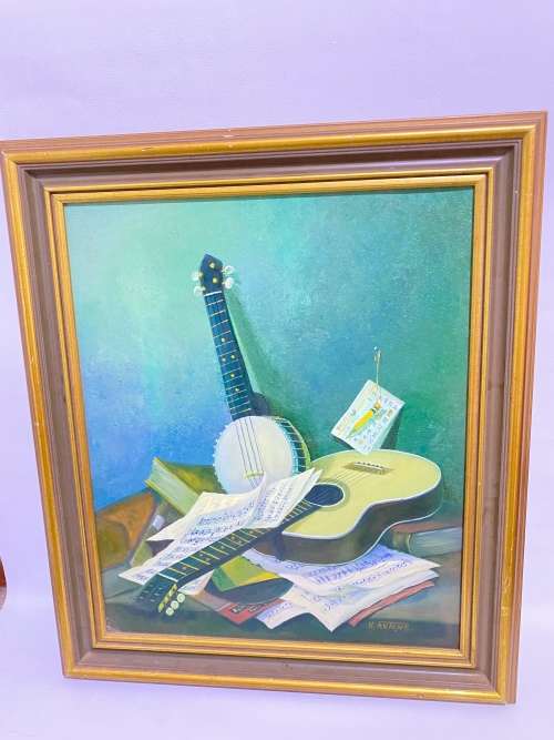 STUNNING VINTAGE ORIGINAL OIL ON BOARD PAINTING SIGNED H ANTONE SIZE 76CM X 66CM LARGE !!!!