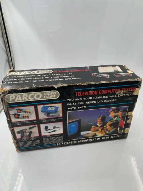 VINTAGE BOXED PARCO TV GAME SET COMPLETE WITH CARTRIDGES BID FOR ALL !!!!