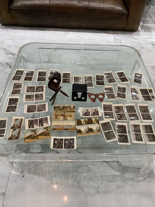 VINTAGE ANTIQUE STEREOSCOPE VIEWER THE PERFECT SCOPE MADE IN THE USA BID FOR THIS MASSIVE COLLECTIO!