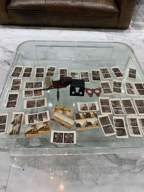 VINTAGE ANTIQUE STEREOSCOPE VIEWER THE PERFECT SCOPE MADE IN THE USA BID FOR THIS MASSIVE COLLECTIO!