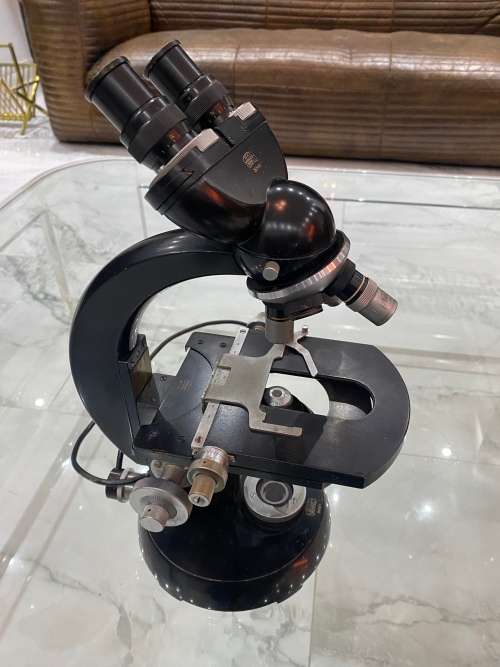 LARGE HEAVY ZEISS WINKEL 261446 MICROSCOPE IN WOODEN CASE !!!!