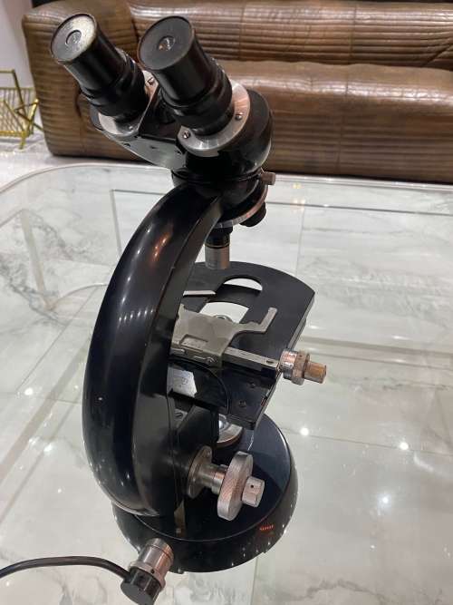 LARGE HEAVY ZEISS WINKEL 261446 MICROSCOPE IN WOODEN CASE !!!!