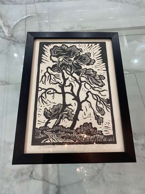 GREGOIRE BOONZAIER LINOCUT SIGNED SIZE 31CM X 24CM !!!