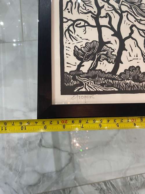 GREGOIRE BOONZAIER LINOCUT SIGNED SIZE 31CM X 24CM !!!