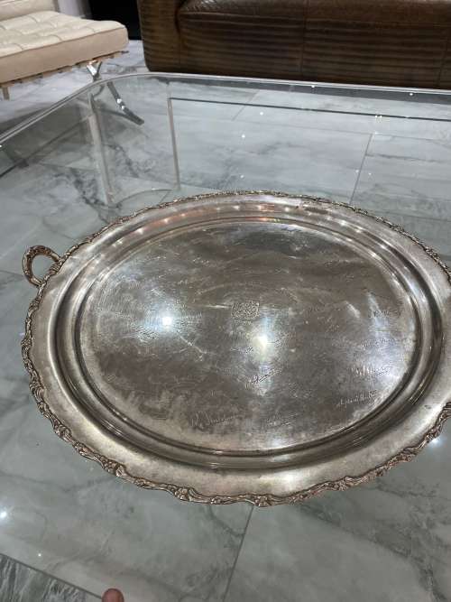 RARE 1961 MOTH SILVERPPLATED MAREETSANE SHELLHOLE SIGNED BY FOUNDING MEMBERS MASSIVE 49CM !!!
