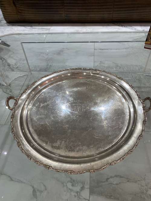 RARE 1961 MOTH SILVERPPLATED MAREETSANE SHELLHOLE SIGNED BY FOUNDING MEMBERS MASSIVE 49CM !!!