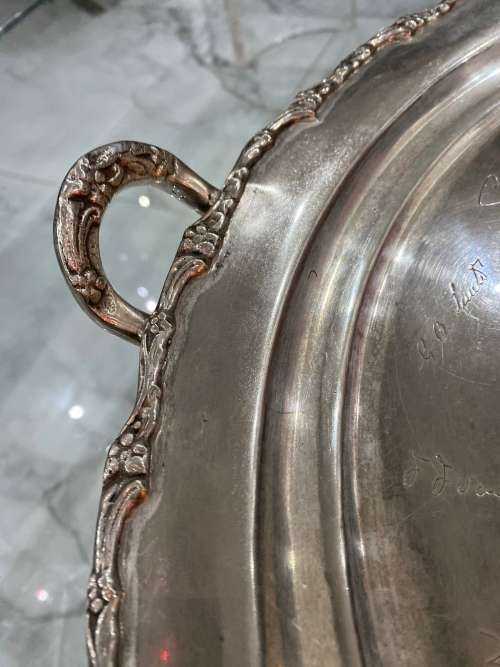 RARE 1961 MOTH SILVERPPLATED MAREETSANE SHELLHOLE SIGNED BY FOUNDING MEMBERS MASSIVE 49CM !!!