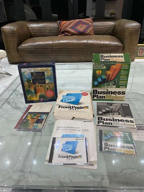 Vintage Microsoft font page and Business plan maker bid for all