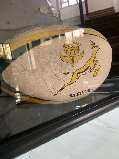 SIGNED SPRINGBOK BALL IN CASE !!!