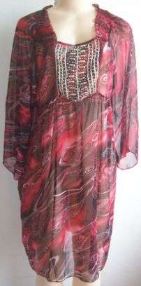 Beaded Baggy Chiffon Dress Size 42 - 44