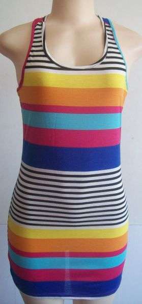 Beautiful Rainbow Stripes Short Dress. To Fit Size 32. Clearance Sale!!!!